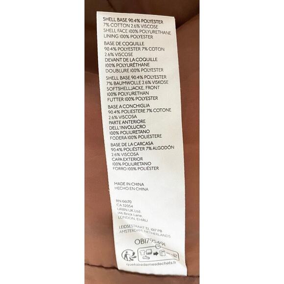 Anthropologie Women's The Saige Faux Vegan Leather Moto Jacket Brown City Biker - Picture 9 of 12